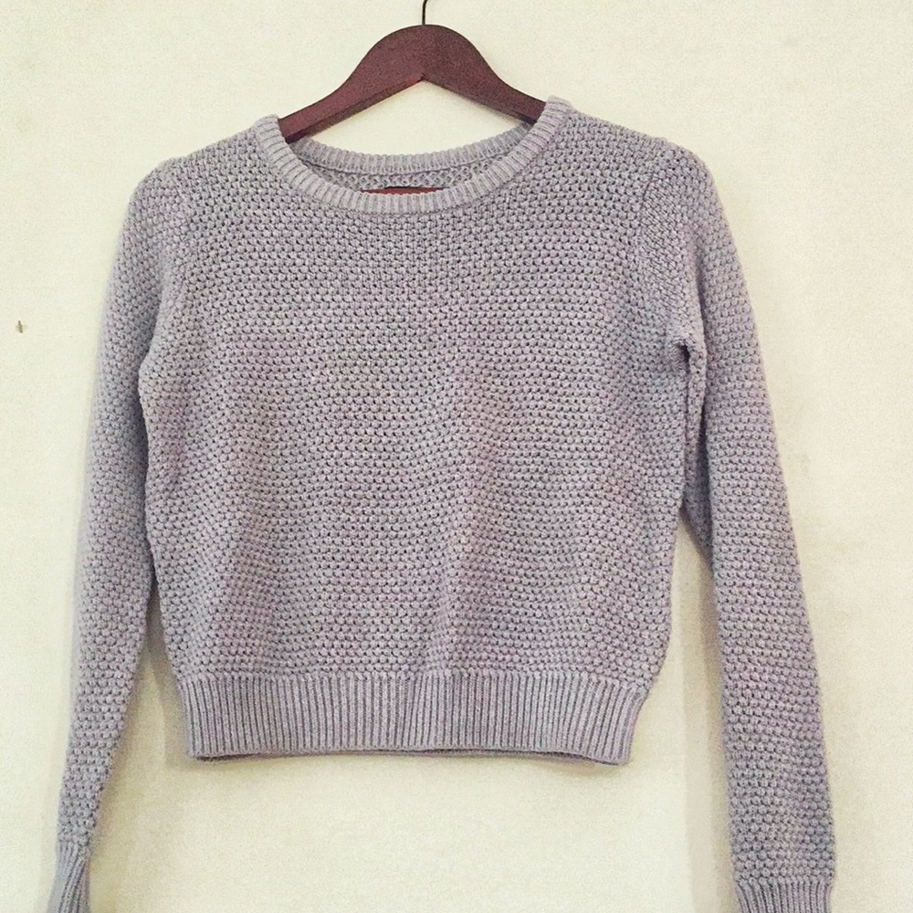 Light Purple Knit Crop Sweater